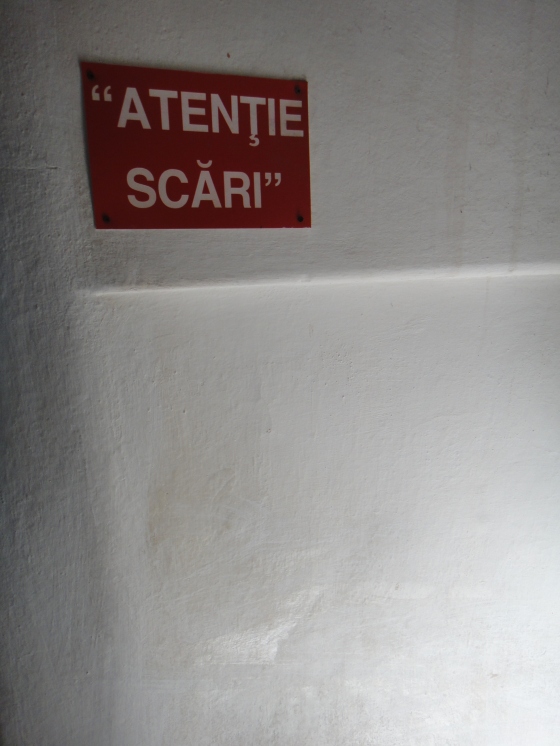 Sign inside Dracula's Castle- Bran, Romania